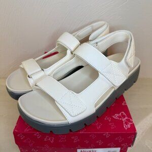 Alegria Womens White Henlee Adjustable Two Strap Sandal‎ Size 11.5-12 Comfort